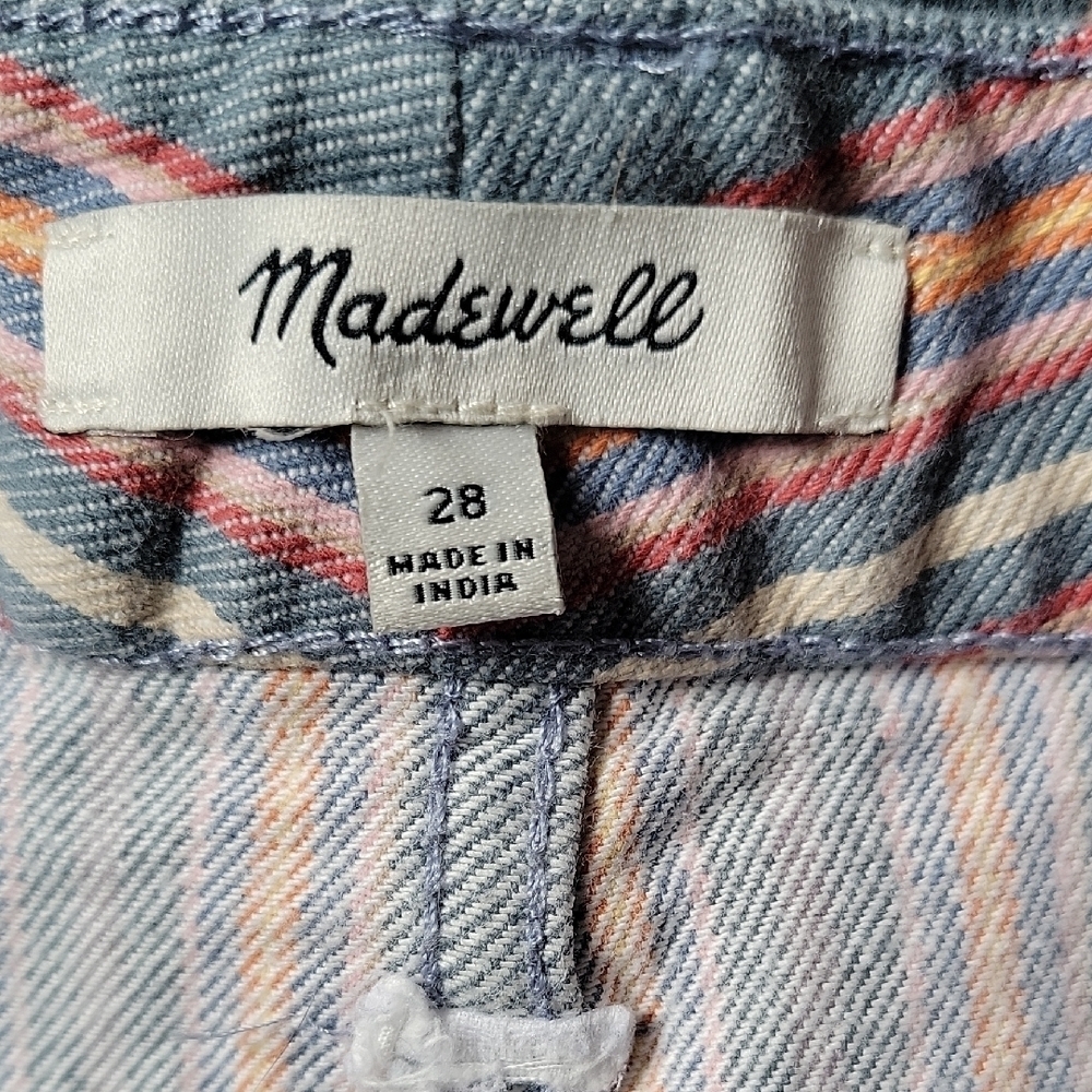 Madewell Multicolor Striped Emmet Denim Shorts Size28 - Picture 9 of 9